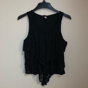 Annabelle Black Layered Tank Top